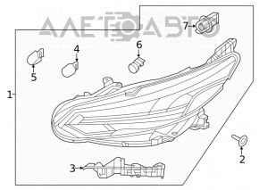 Far dreapta față Nissan Sentra 20- gol halogen cu montare