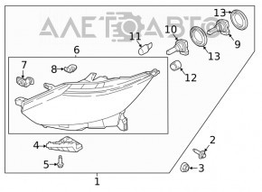 Far dreapta față Nissan Rogue Sport 17-19 complet cu LED-uri.