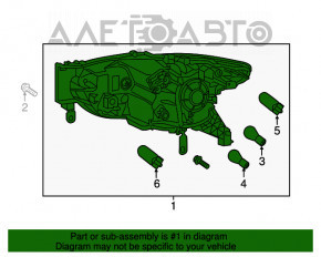 Far stânga față asamblată Infiniti QX60 16-18 restilizat, xenon