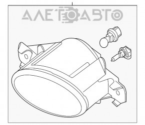 Farul de ceață dreapta pentru Nissan Altima 16-18, recondiționat, cu suportul rupt, pentru polizare.