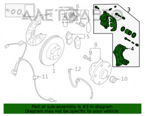 Suportul din față dreapta pentru Subaru Outback 20-