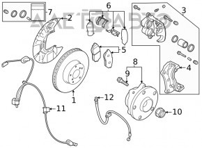 Placă de frână față stânga Subaru Outback 20- 310/28mm ruginită.