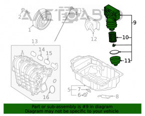 Corpul filtrului de ulei Hyundai Sonata 20- 2.5