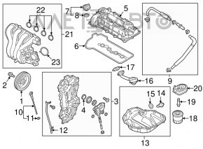 Radiator de ulei pentru motorul Kia Niro 17-22 HEV, PHEV