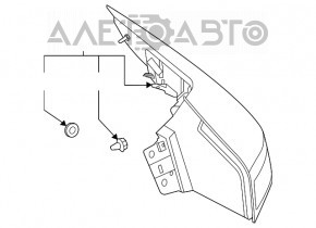 Lumina de semnalizare exterioară dreapta Nissan Rogue 21-23 cu halogen + LED, fabricată în SUA