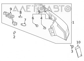 Lumina de semnalizare exterioară dreapta Nissan Rogue 21-23 cu halogen + LED, fabricată în SUA