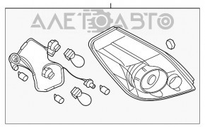 Lampa dreapta Nissan Altima 07-12 are geamul spart.