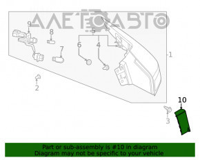 Capacul farului exterior aripa dreapta Nissan Rogue 21-23