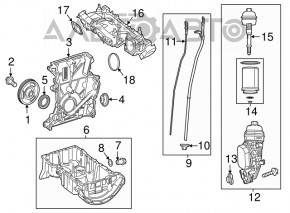 Крышка коленвала Mercedes GLA 14-20 2.0 новый OEM оригинал