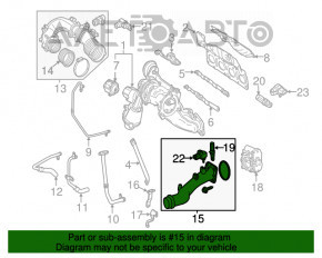Патрубок на турбину левый Mercedes CLA 250 14-19 с датчиком