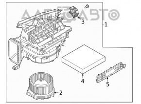 Motorul ventilatorului de încălzire Nissan Rogue 21-23