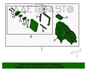 Печка в сборе 3 ряд Infiniti JX35 QX60 14-17 Hybrid