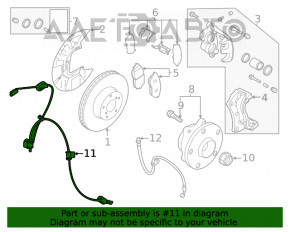 Senzorul ABS frontal stânga pentru Subaru Outback 20-