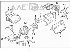 Actuatorul motorului pentru ventilarea încălzirii Nissan Leaf 11-17.