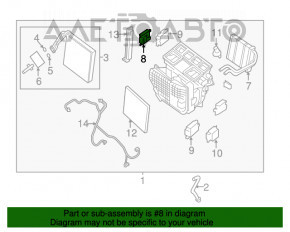 Motorul actuatorului care controlează ventilatorul încălzitorului pentru Nissan Pathfinder 13-20.