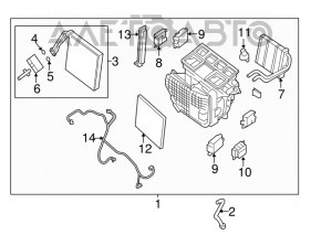 Motorul actuatorului care controlează ventilatorul încălzitorului pentru Nissan Pathfinder 13-20.