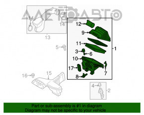 Corpul filtrului de aer Hyundai Sonata 11-15 este rupt în locul de fixare.