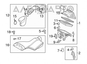 Corpul filtrului de aer Kia Optima 11-15 hibrid