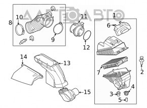 Corpul filtrului de aer Hyundai Sonata 20- 2.5 cu conductă de aer