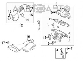 Corpul filtrului de aer Hyundai Sonata 11-15 2.0