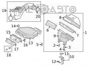 Corpul filtrului de aer Hyundai Tucson 16-20 2.0 2.4 nou OEM original