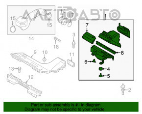 Corpul filtrului de aer Hyundai Sonata 16-17 hibrid