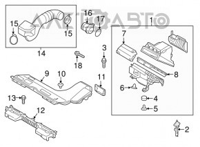 Corpul filtrului de aer Hyundai Sonata 16-17 hibrid