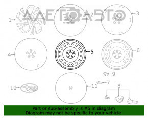 Roata de fier de 17 inch pentru Subaru Outback 20-