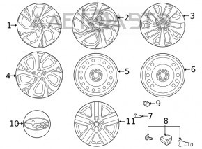 Roata de fier de 17 inch pentru Subaru Outback 20-