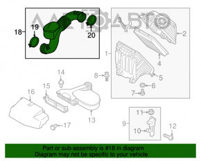 Conductă de aer către colectorul Hyundai Santa FE Sport 13-18 2.0T