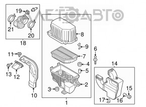 Conductă de aer către colectorul Kia Soul 14-19 2.0