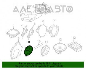 Difuzor ușă față dreapta Infiniti G25 G35 G37 07-08 BOSE