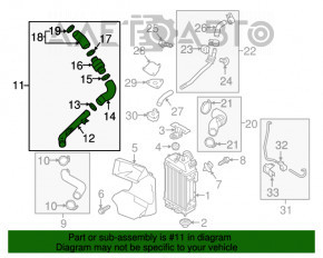 Furtun de aer dreapta sus Hyundai Sonata 15-19 1.6T