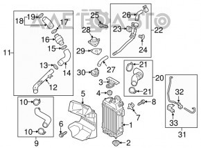 Furtun de aer dreapta sus Hyundai Sonata 15-19 1.6T