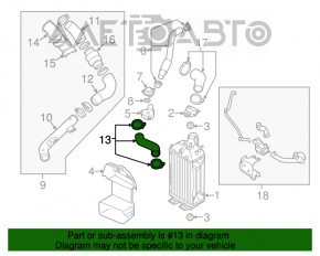 Tubul de admisie aer dreapta jos Hyundai Sonata 15-19 1.6T intrare