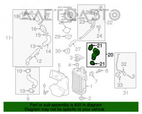 Furtun de aer stânga Hyundai Sonata 15-19 1.6T ieșire