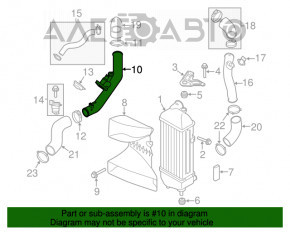 Furtun de aer dreapta medie pentru Hyundai Sonata 11-15 2.0 sub supapa.