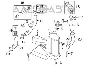 Furtunul intercoolerului drept Hyundai Santa Fe 13-18 2.0T