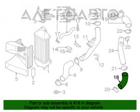 Furtun de aer stânga jos Hyundai Sonata 11-15 2.0