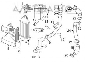 Furtun de aer stânga jos Hyundai Sonata 11-15 2.0