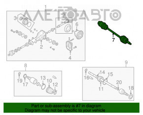 Ax cu roți spate dreapta pentru Subaru B10 Tribeca.