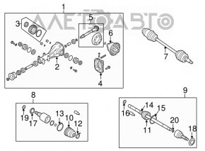 Ax cu roți spate stânga pentru Subaru B10 Tribeca