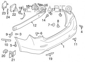 Senzor de parcare spate Infiniti JX35 QX60 13- fără inel