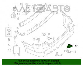 Senzor de parcare spate pentru Nissan Pathfinder 13-16, fara inel