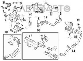 Supap EGR Kia Niro 17-22 HEV, PHEV lungime