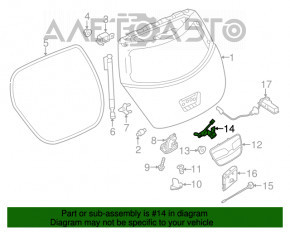 Camera de vizionare spate pentru Nissan Leaf 11-17 cu mici ciobituri pe sticlă.