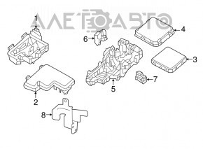 Corpul blocului de siguranțe sub capotă pentru Nissan Rogue 14-20 sub capacul pătrat nou OEM original