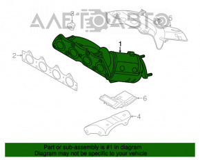 Colector de evacuare cu catalizator pentru Kia Soul 14-19 1.6