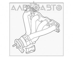 Colectorul de evacuare cu catalizator pentru Kia Optima 11-15 2.4 are sonda lambda defectă.