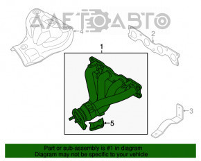 Colectorul de evacuare cu catalizator pentru Kia Optima 11-15 2.4 are sonda lambda defectă.